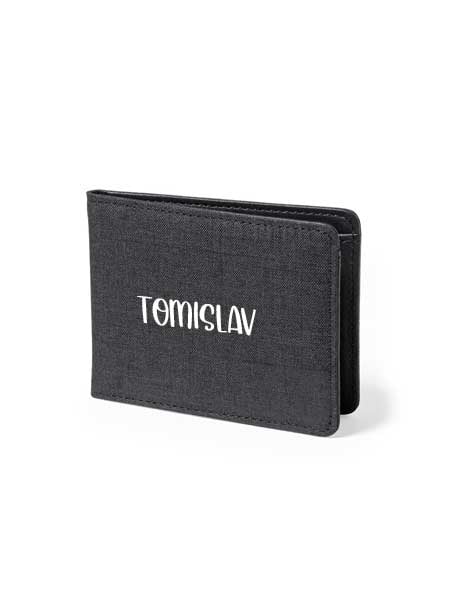 Personalizirani crni RFID novčanik s pretincima za kartice