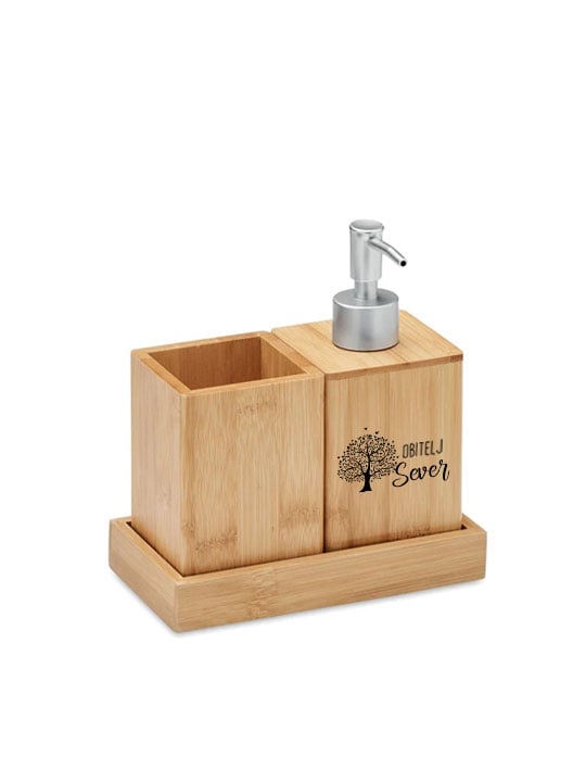 Personalizirani 3-dijelni set za kupaonicu od bambusa