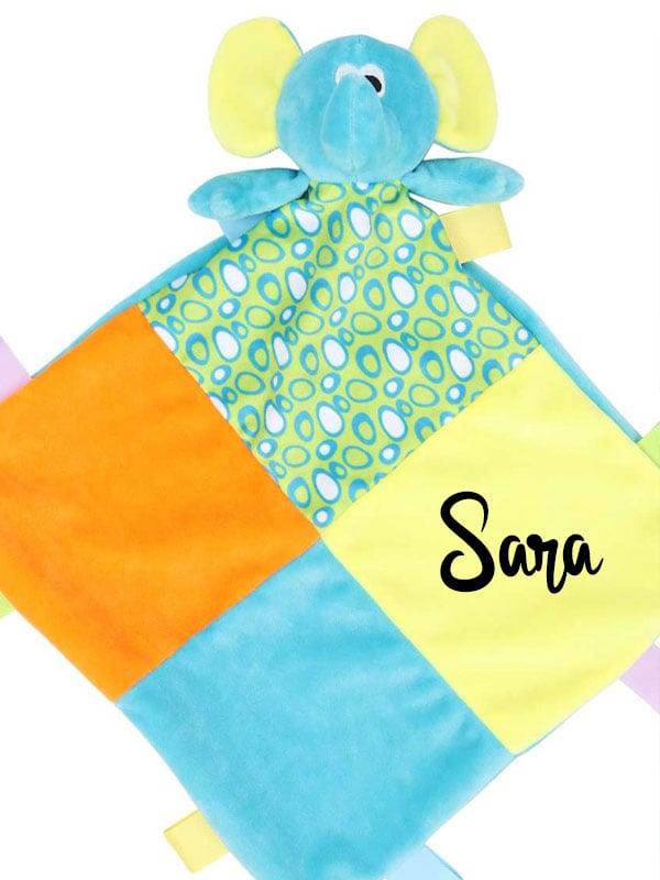 Personalizirana dječja šarena umirujuća dekica Mumbles s personalizacijom
