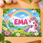 Personalizirane puzzle za djecu – Jednorog i duga s imenom