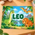 Personalizirane puzzle za djecu – Dinosauri s imenom