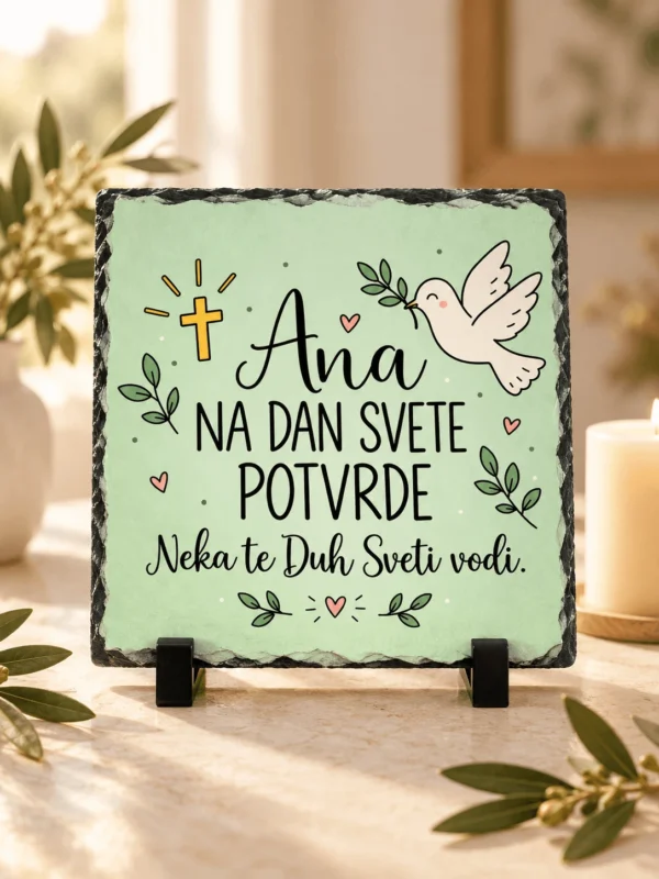 Personalizirani pokloni za krizmu – foto kamen s imenom i posvetom