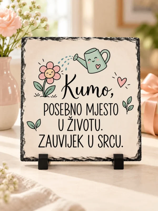 Personalizirani pokloni za kumu – foto kamen s posvetom Zauvijek u srcu