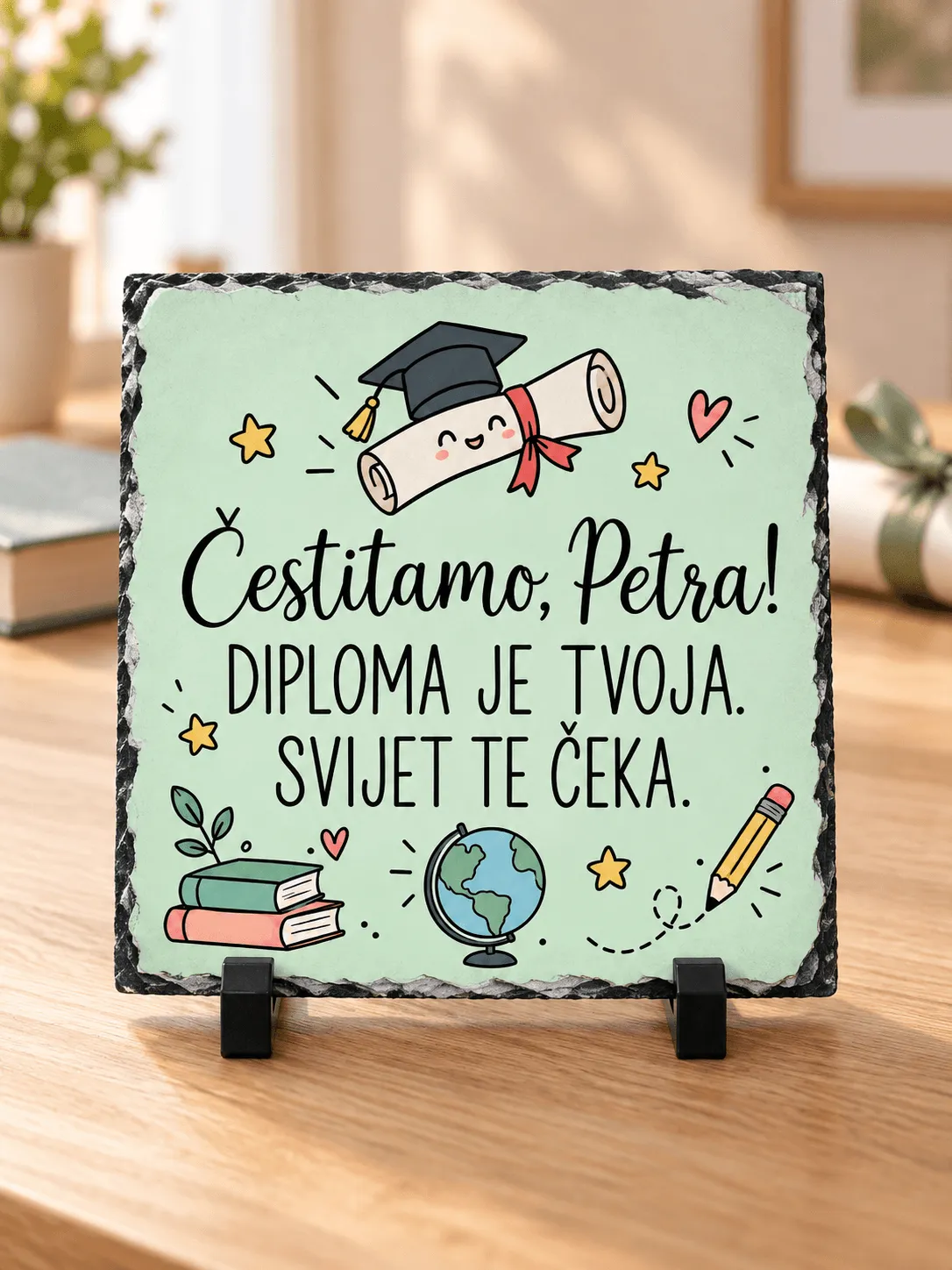 Petra’s Graduation Slate Keepsake-7 Personalizirani pokloni za diplomu – foto kamen s imenom i čestitkom