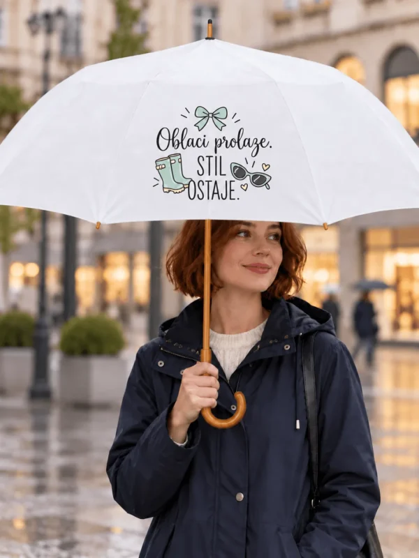 Kišobran Oblaci prolaze stil ostaje s personalizacijom imenom po želji