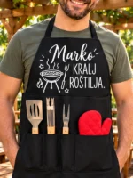 Personalizirana pregača Kralj roštilja s imenom po izboru