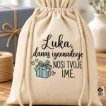 Personalizirani pokloni – vrećica Luka s porukom Danas iznenađenje nosi tvoje ime