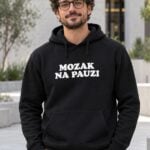 Crna muška hudica s bijelim natpisom Mozak na pauzi