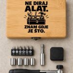 Personalizirani set alata u kutiji od bambusa s natpisom Ne diraj alat