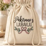 Unikatni pokloni – pamučna vrećica s natpisom Pakirano s ljubavlju