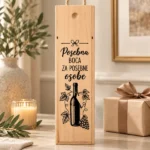 Unikatni pokloni – drvena kutija za vino Posebna boca za posebne osobe