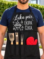 Personalizirana pregača s imenom po izboru i natpisom Ekipa čeka