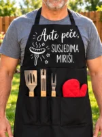 Personalizirani pokloni za ljubitelje roštilja – pregača s imenom po izboru
