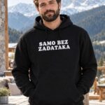 Crna muška hudica Samo bez zadataka s bijelim natpisom
